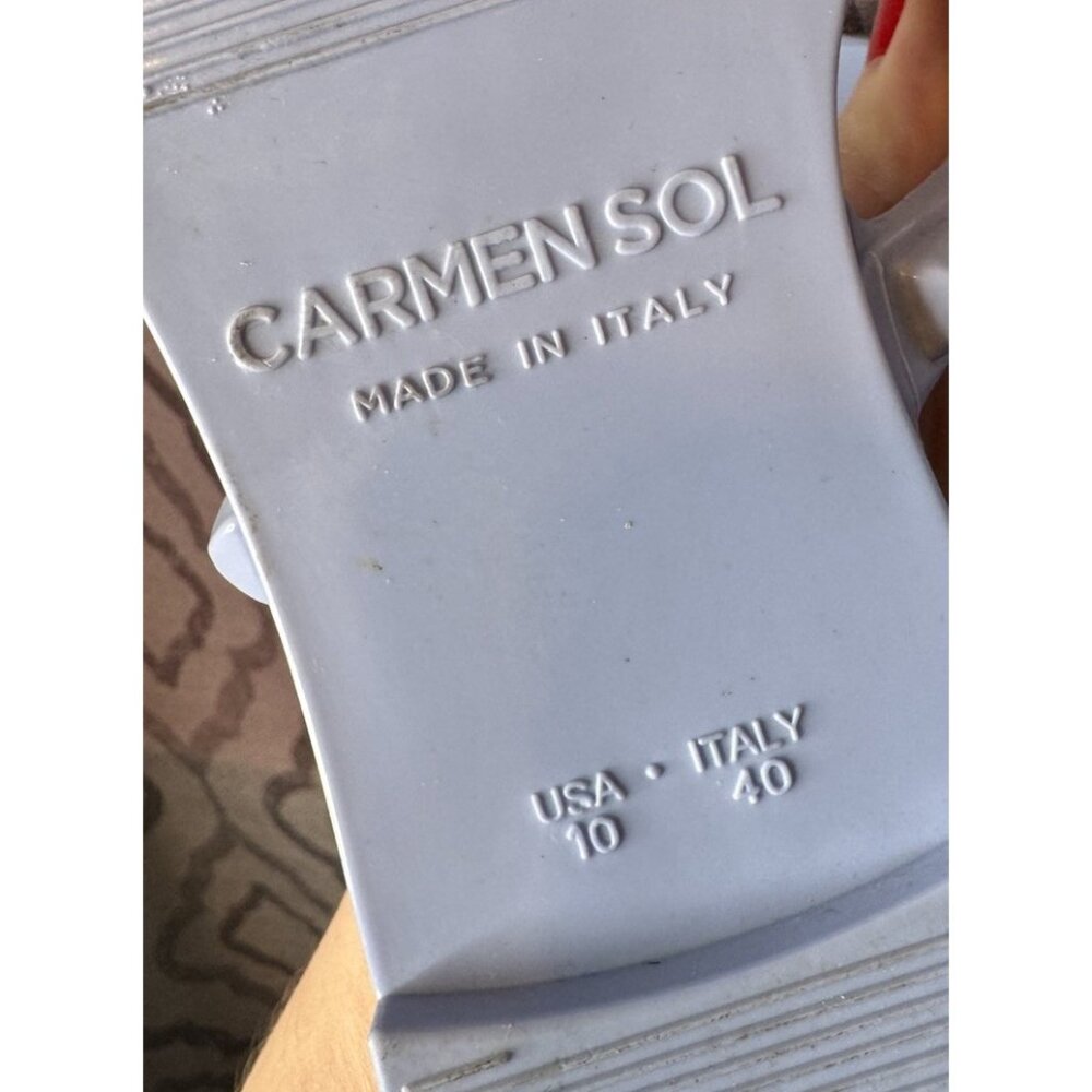 Carmen Sol Sandals Size US 10 Blue Jelly 40 Rubber - Picture 8 of 8